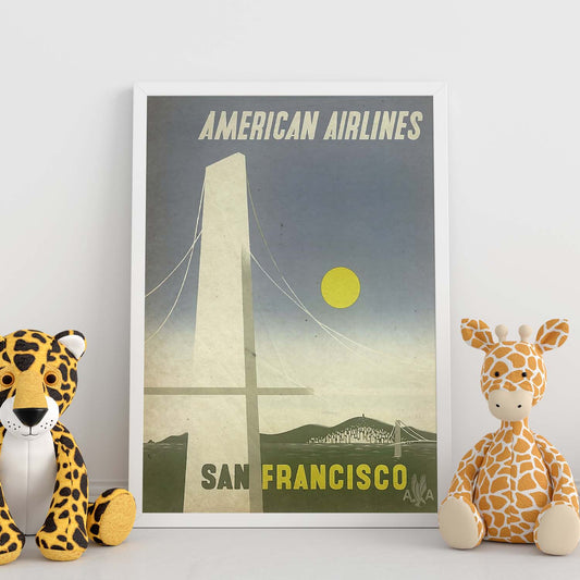 Poster vintage de San Francisco - American Airlines. con imágenes vintage y de publicidad antigua.-Artwork-Nacnic-Nacnic Estudio SL
