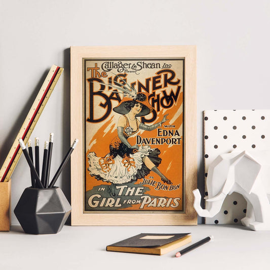 Poster vintage de Show de paris. con imágenes vintage y de publicidad antigua.-Artwork-Nacnic-Nacnic Estudio SL
