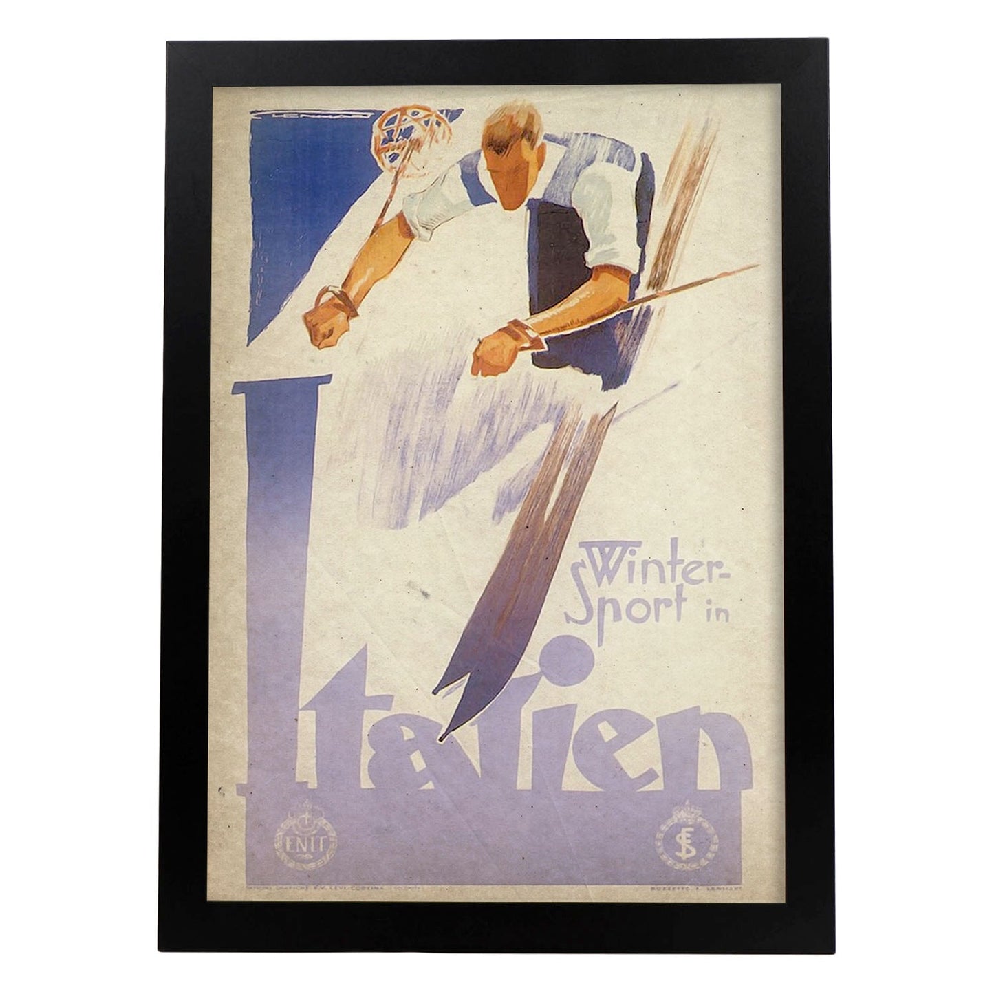 Poster vintage de Ski en Italia. con imágenes vintage y de publicidad antigua.-Artwork-Nacnic-A3-Marco Negro-Nacnic Estudio SL