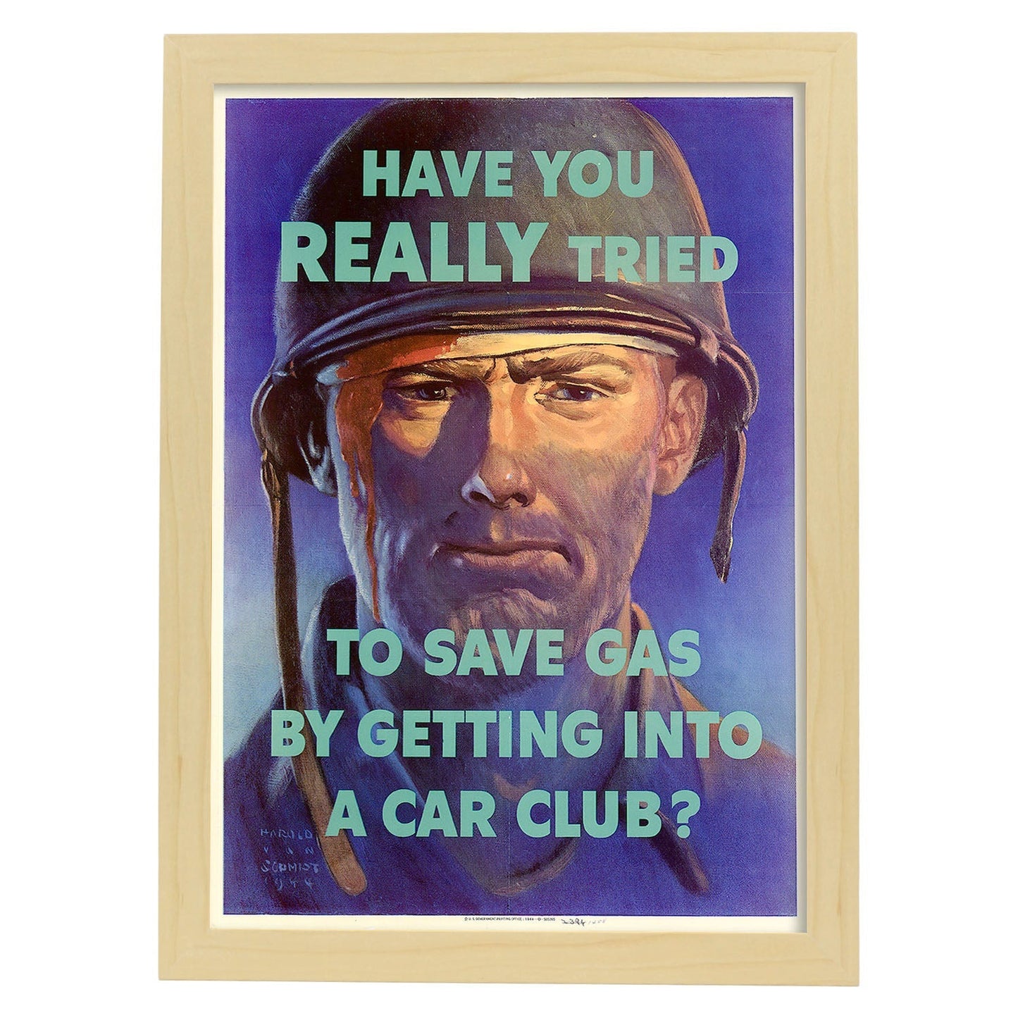 Poster vintage de Soldado. con imágenes vintage y de publicidad antigua.-Artwork-Nacnic-A4-Marco Madera clara-Nacnic Estudio SL