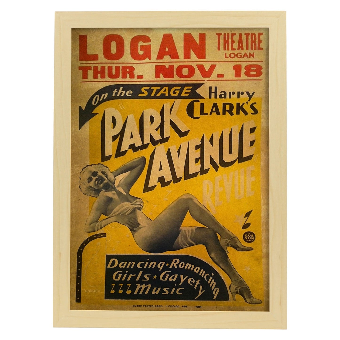 Poster vintage de Teatro vintage. con imágenes vintage y de publicidad antigua.-Artwork-Nacnic-A3-Marco Madera clara-Nacnic Estudio SL