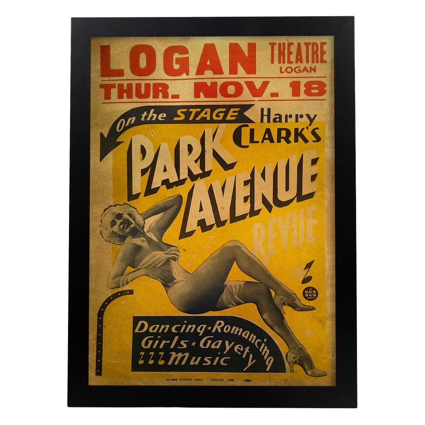 Poster vintage de Teatro vintage. con imágenes vintage y de publicidad antigua.-Artwork-Nacnic-A4-Marco Negro-Nacnic Estudio SL