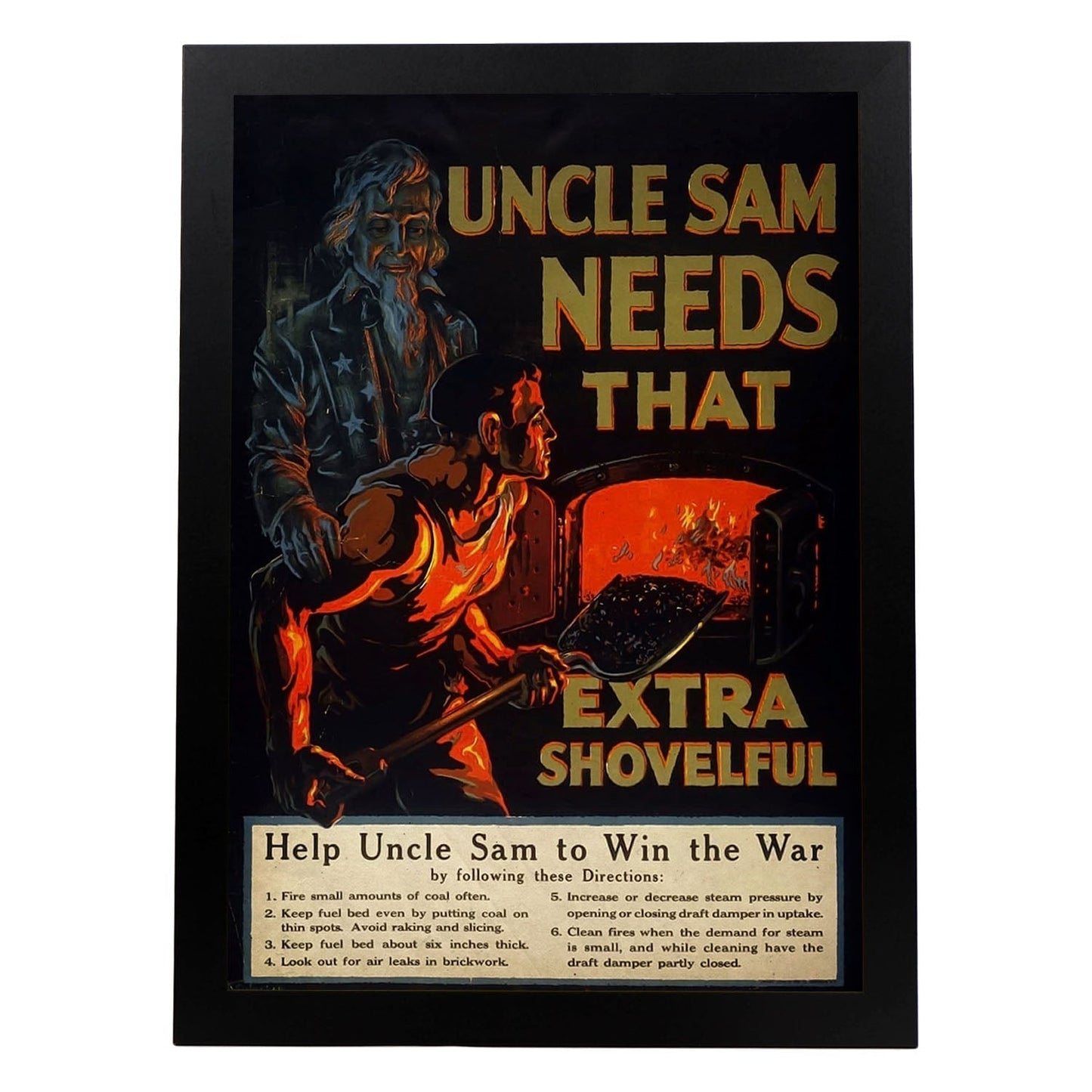 Poster vintage de Tio Sam. con imágenes vintage y de publicidad antigua.-Artwork-Nacnic-A4-Marco Negro-Nacnic Estudio SL