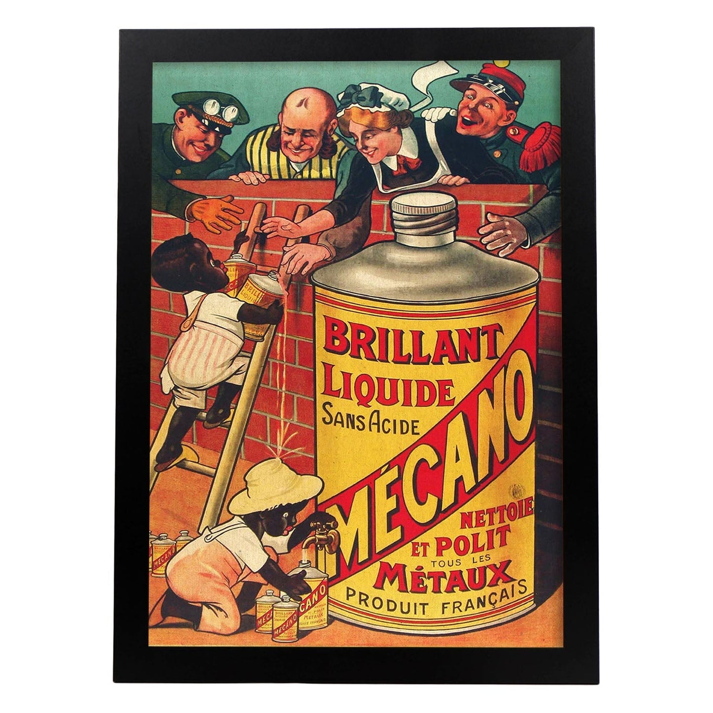Poster vintage. Anuncio vintage frances de Mécano.-Artwork-Nacnic-A3-Marco Negro-Nacnic Estudio SL