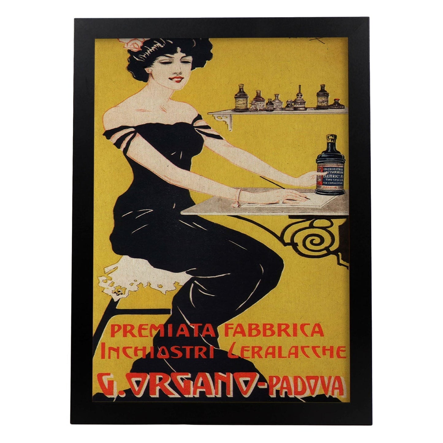 Poster vintage. Anuncio vintage italiano de G. Organo - Padova.-Artwork-Nacnic-A4-Marco Negro-Nacnic Estudio SL