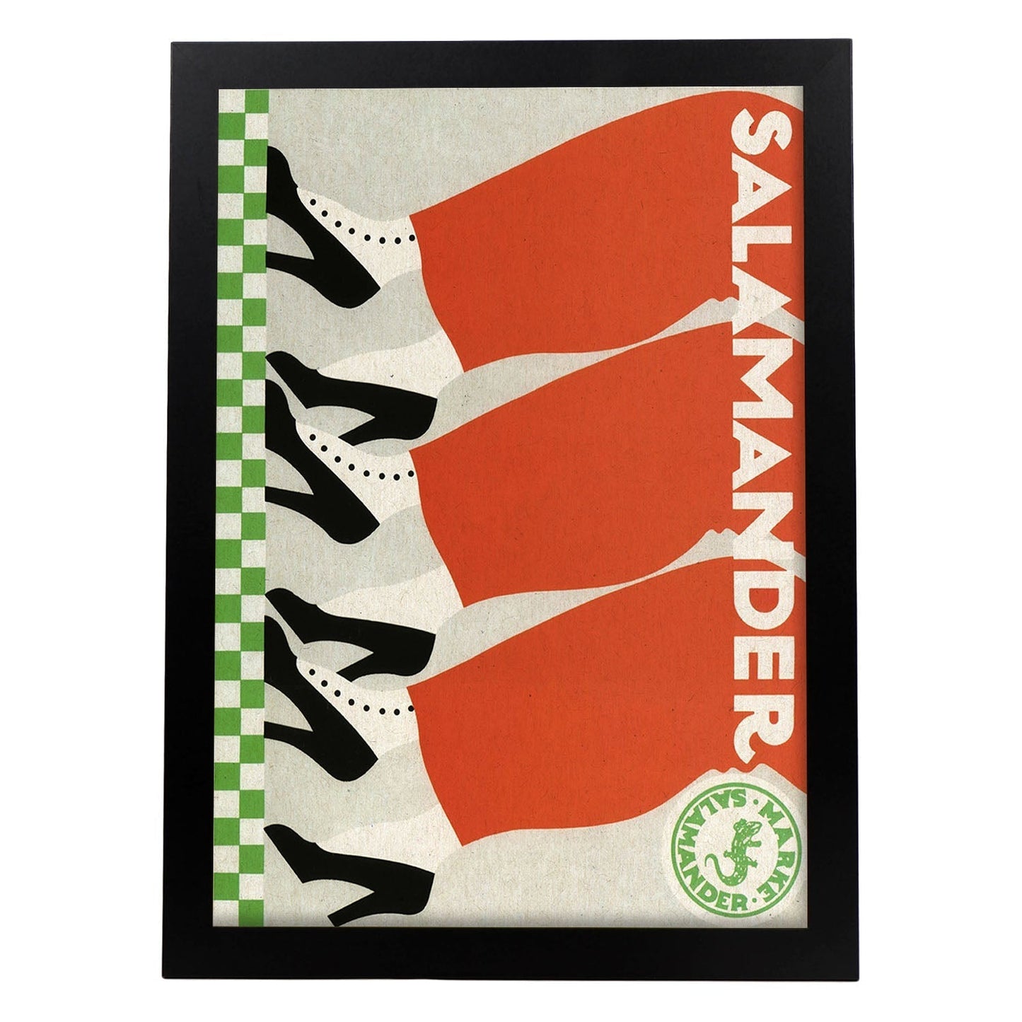 Poster vintage. Anuncio vintage Salamander.-Artwork-Nacnic-A4-Marco Negro-Nacnic Estudio SL