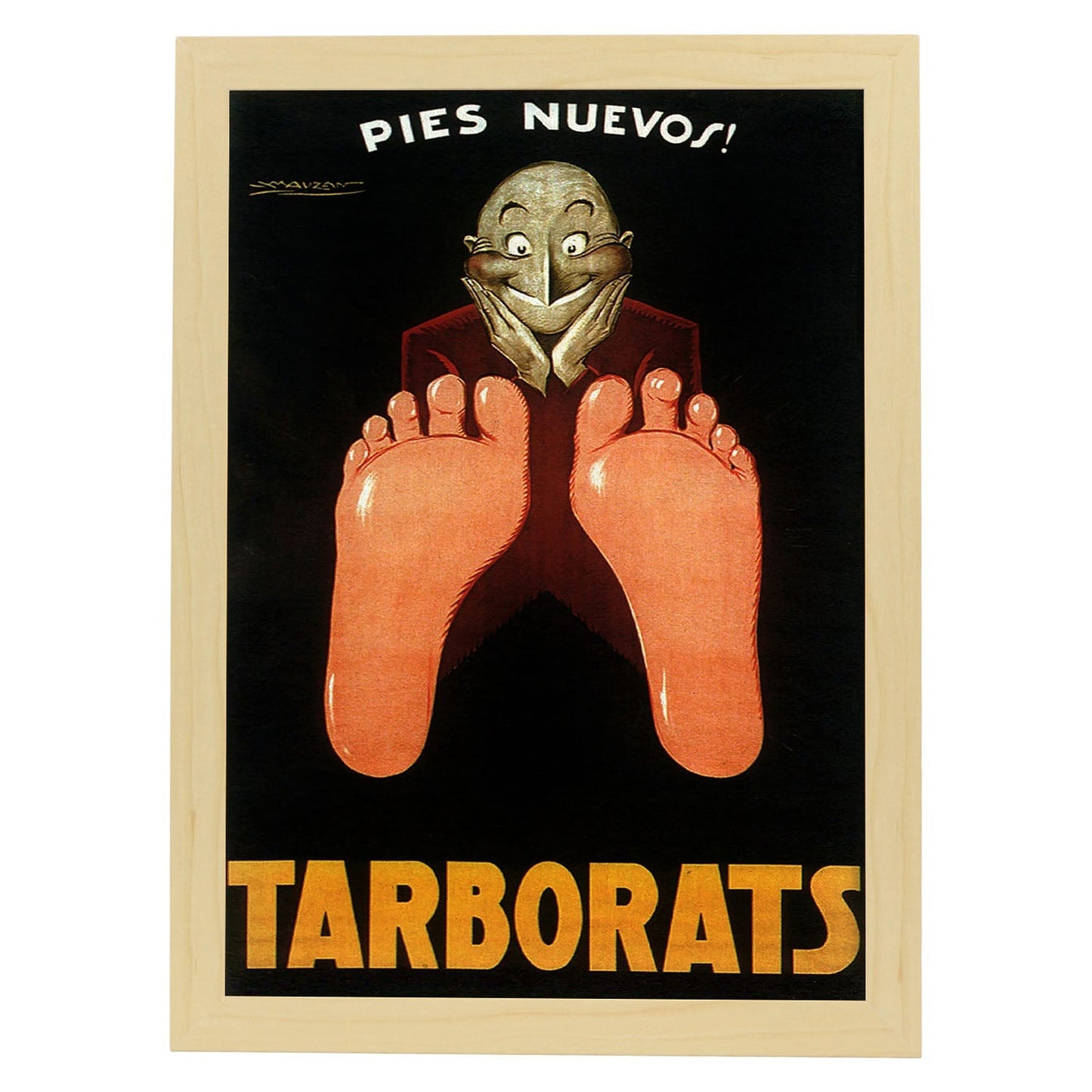 Poster vintage. Anuncio vintage Tarborats.-Artwork-Nacnic-A3-Marco Madera clara-Nacnic Estudio SL