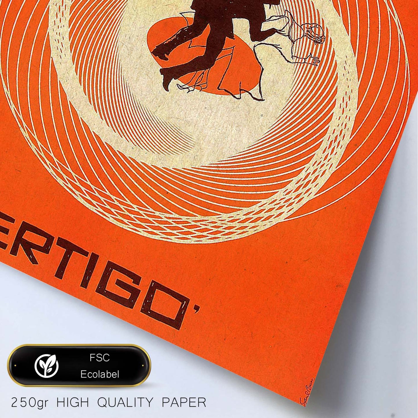 Poster vintage. Cartel cine vintage "Vertigo - Hitchcock".-Artwork-Nacnic-Nacnic Estudio SL