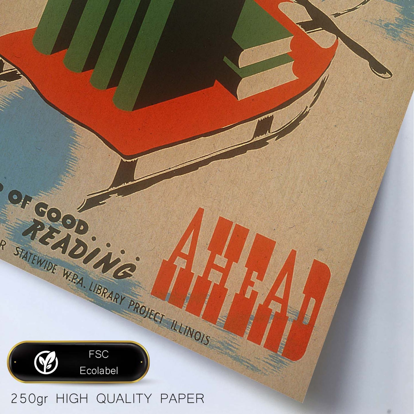 Poster vintage. Cartel de biblioteca. Usa la biblioteca.-Artwork-Nacnic-Nacnic Estudio SL