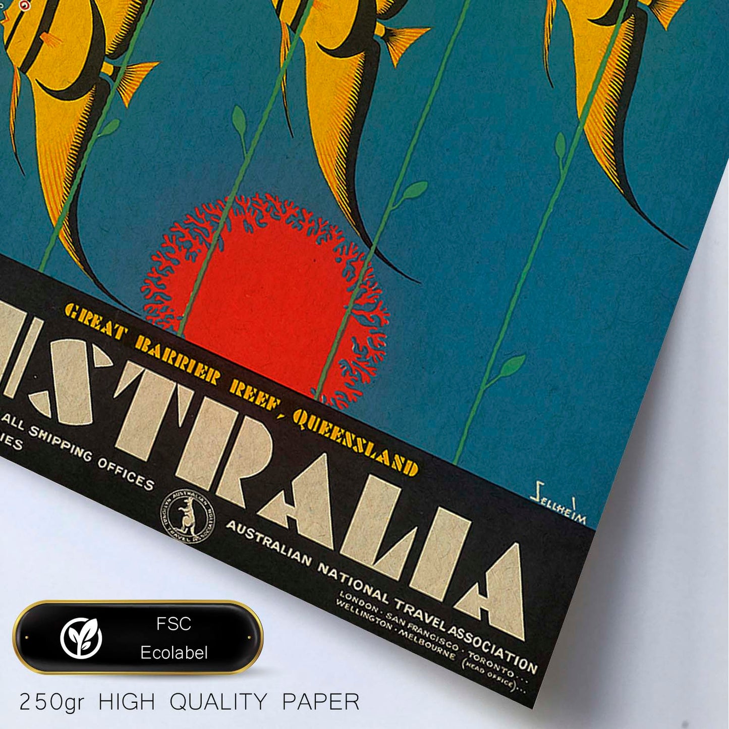 Poster vintage. Cartel de publicidad vintage. Conoce Australia.-Artwork-Nacnic-Nacnic Estudio SL