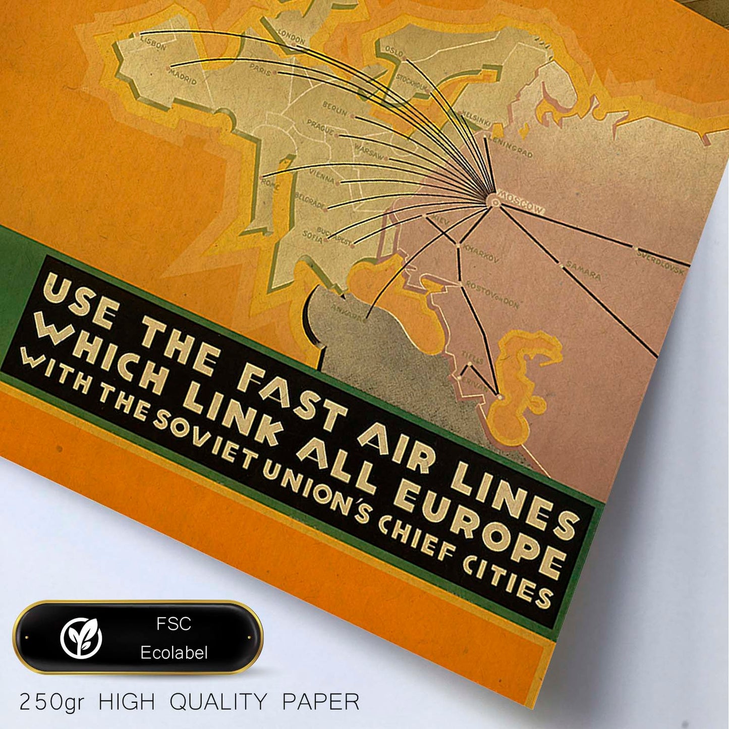 Poster vintage. Cartel de publicidad vintage. Conoce la URSS.-Artwork-Nacnic-Nacnic Estudio SL