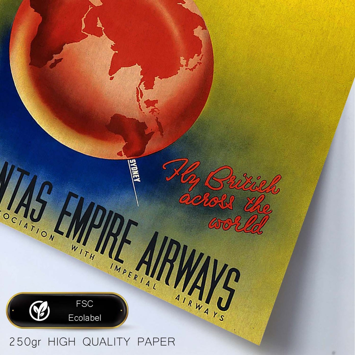Poster vintage. Cartel de publicidad vintage. Linea aerea Australiana.-Artwork-Nacnic-Nacnic Estudio SL