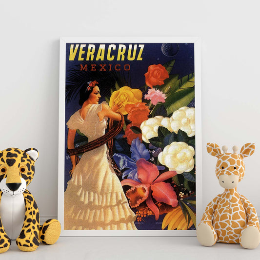 Poster vintage. Cartel de Veracruz, México.-Artwork-Nacnic-Nacnic Estudio SL