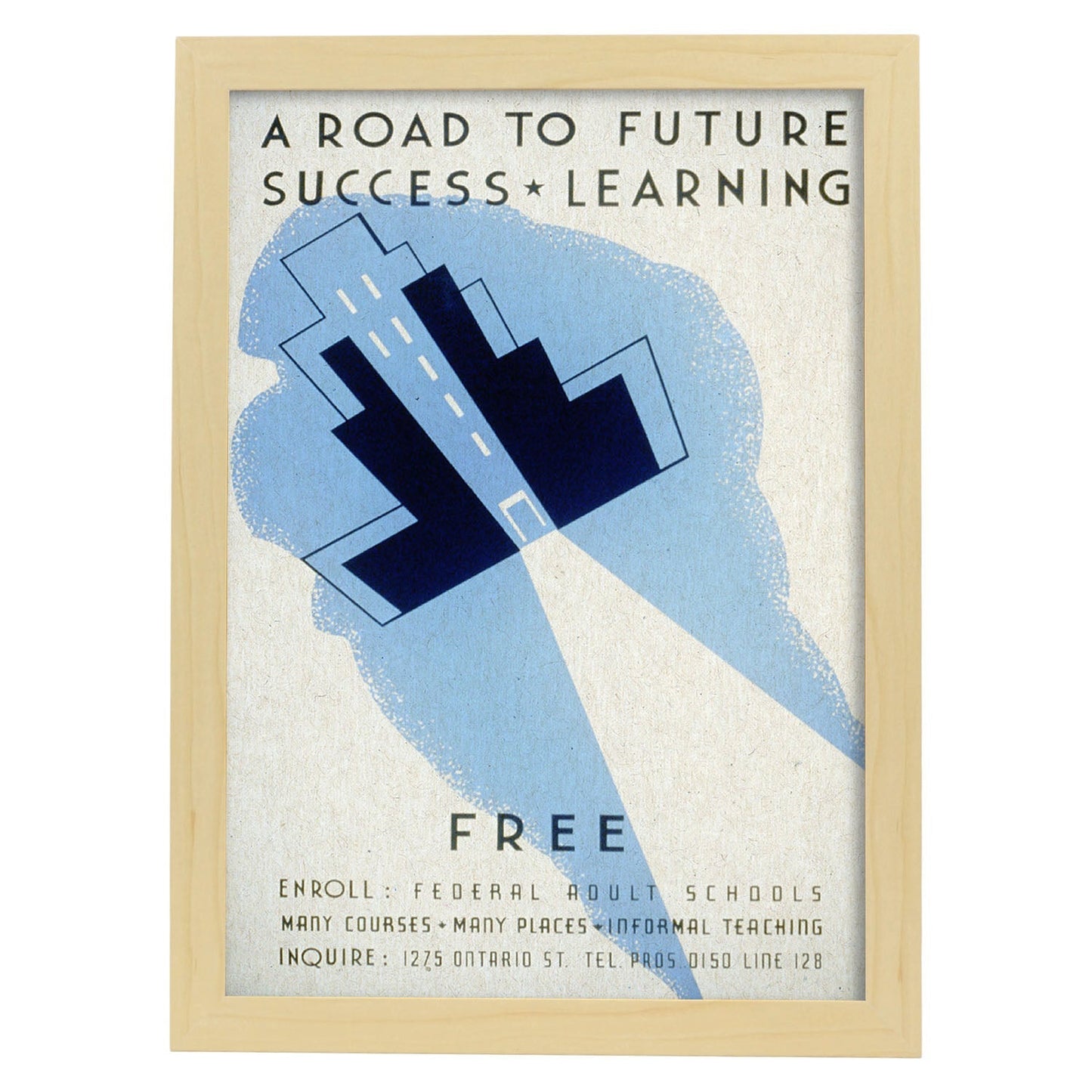 Poster vintage. Cartel vintage "Campaña acceso a la Universidad".-Artwork-Nacnic-A4-Marco Madera clara-Nacnic Estudio SL