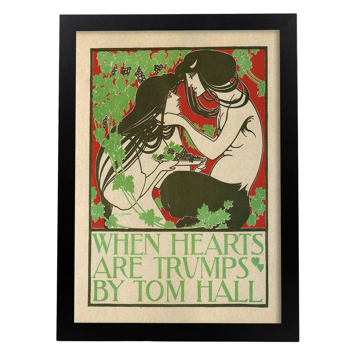 Poster vintage. Cartel vintage "Corazones - Tom Hall".-Artwork-Nacnic-A3-Marco Negro-Nacnic Estudio SL
