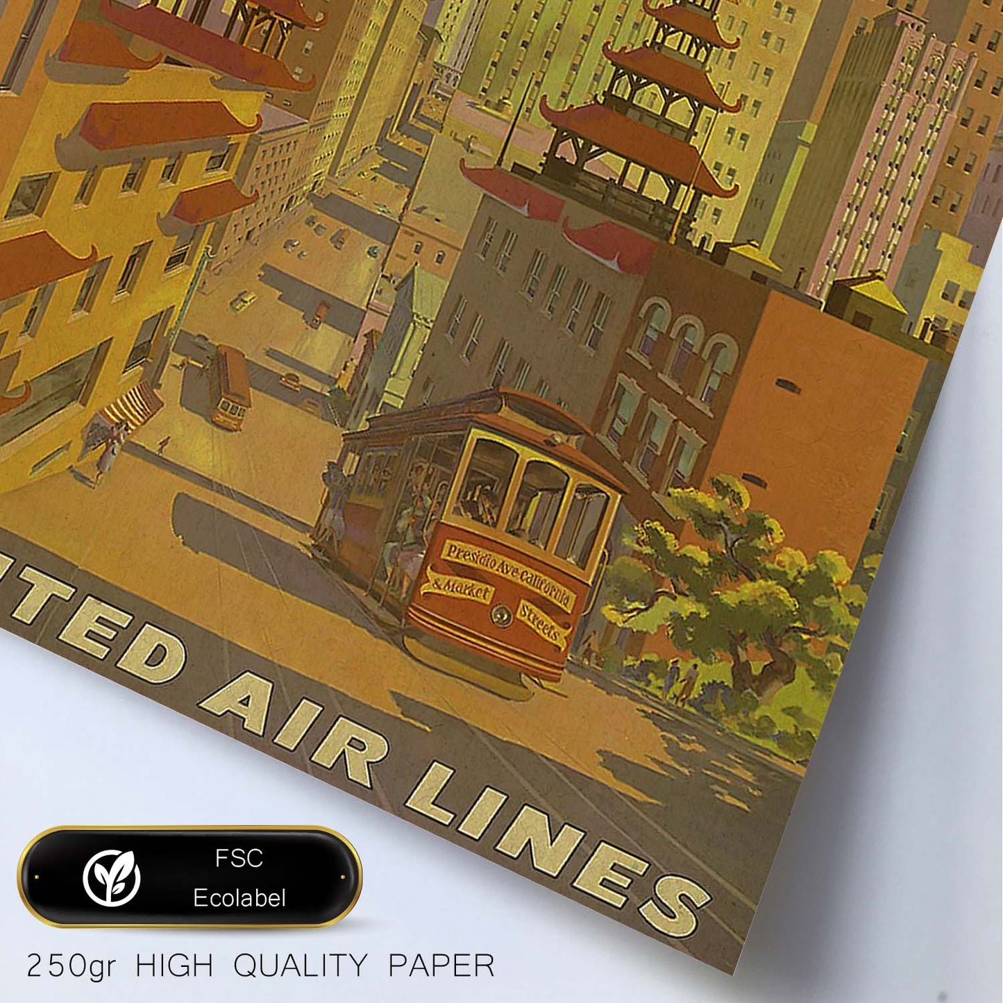 Poster Vintage. Cartel Vintage de América. Ciudad de San Francisco.-Artwork-Nacnic-Nacnic Estudio SL