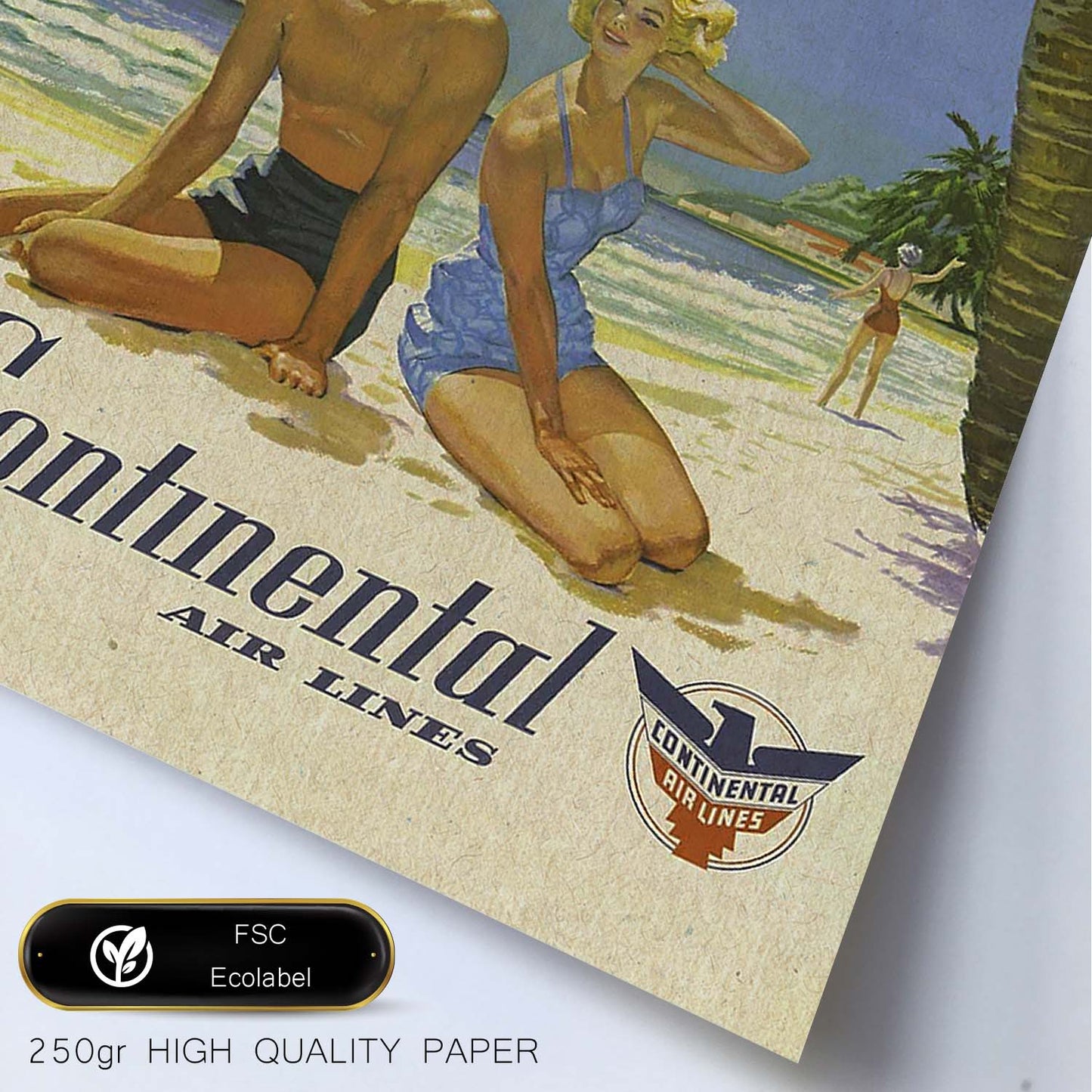 Poster Vintage. Cartel Vintage de América. Playa de Los Angeles.-Artwork-Nacnic-Nacnic Estudio SL