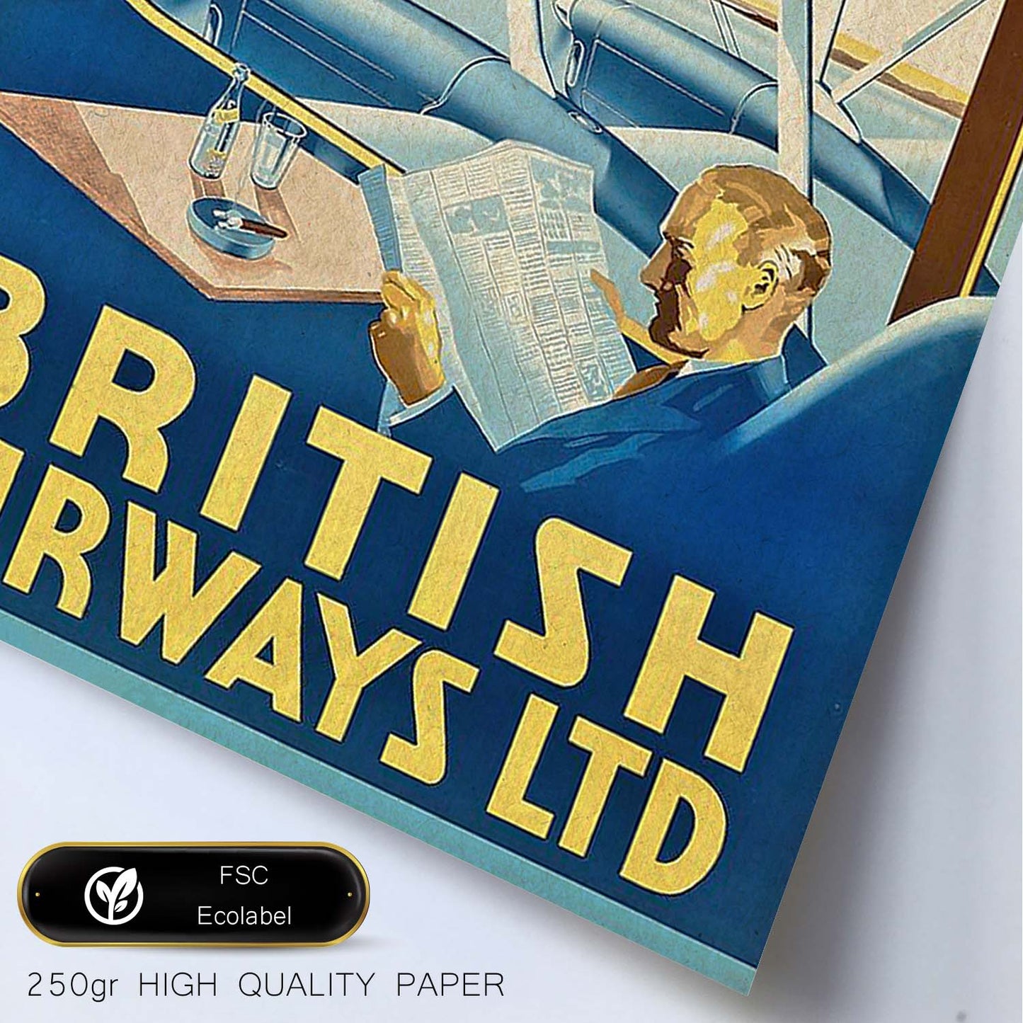 Poster vintage. Cartel vintage de British Airways.-Artwork-Nacnic-Nacnic Estudio SL