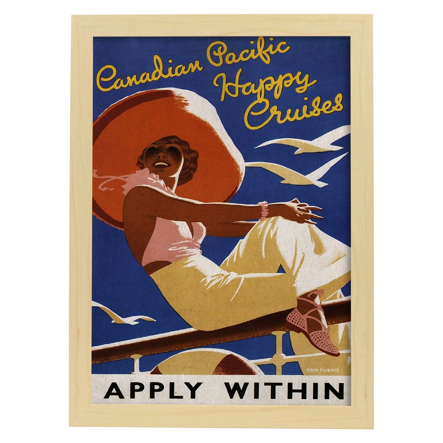 Poster vintage. Cartel vintage de crucero canadiense.-Artwork-Nacnic-A4-Marco Madera clara-Nacnic Estudio SL