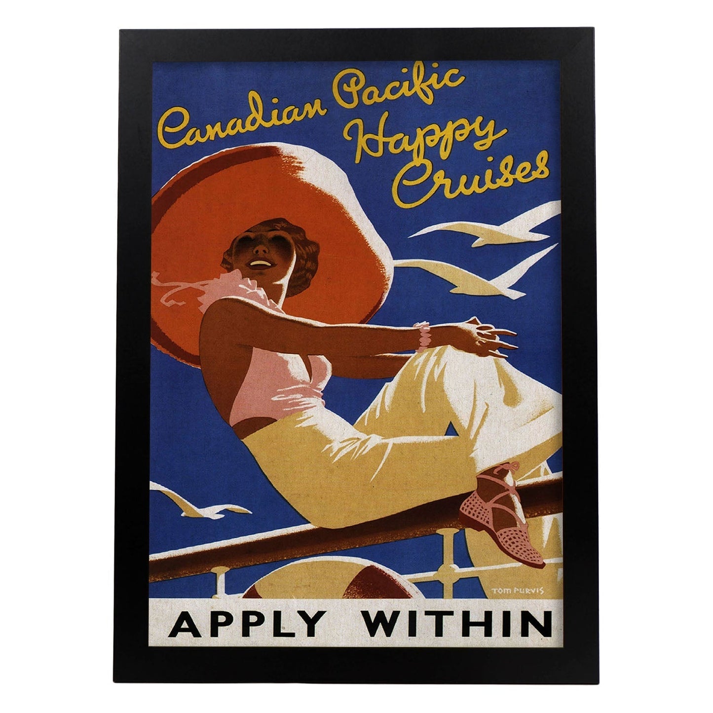 Poster vintage. Cartel vintage de crucero canadiense.-Artwork-Nacnic-A4-Marco Negro-Nacnic Estudio SL