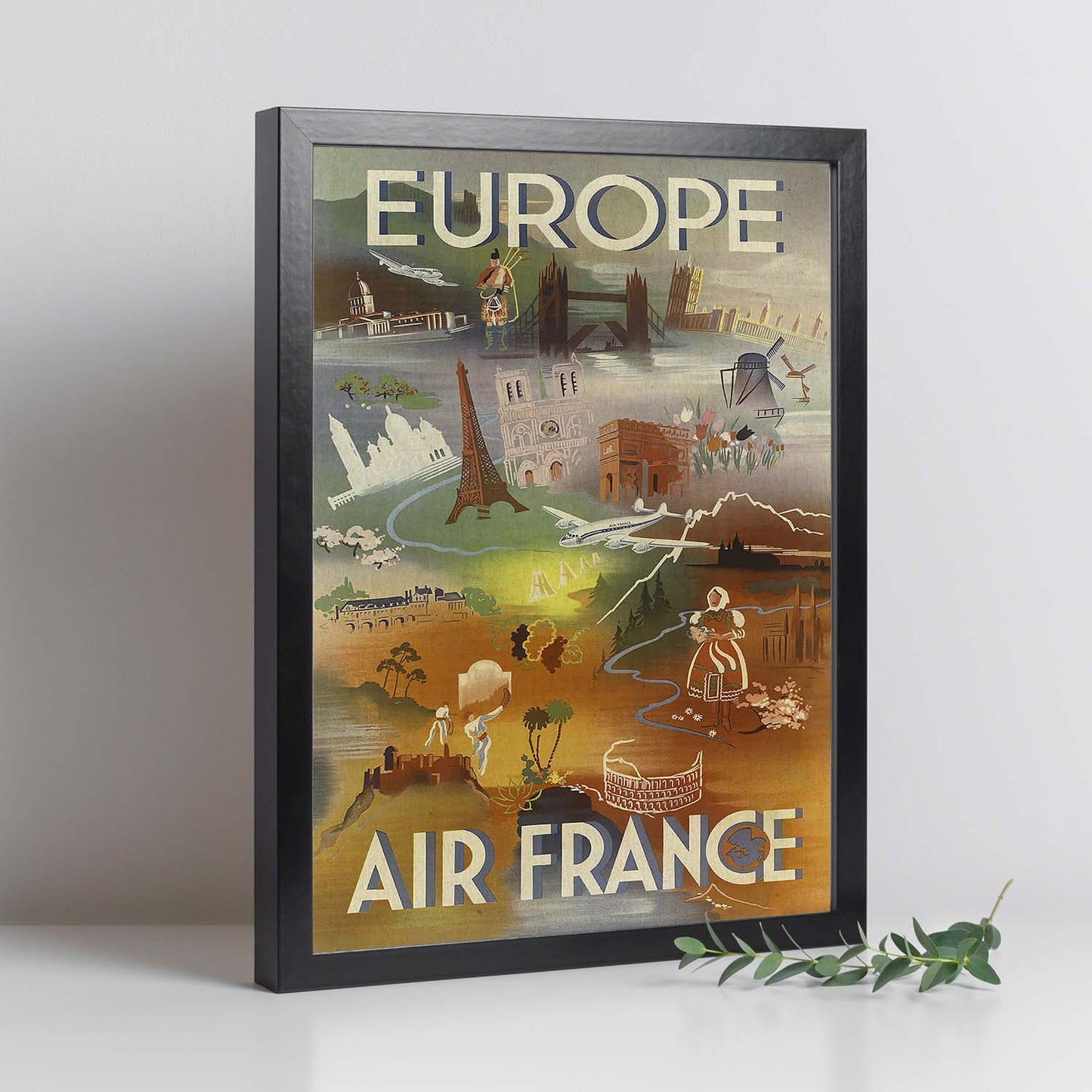 Poster vintage. Cartel vintage de Europa. Air France.-Artwork-Nacnic-Nacnic Estudio SL
