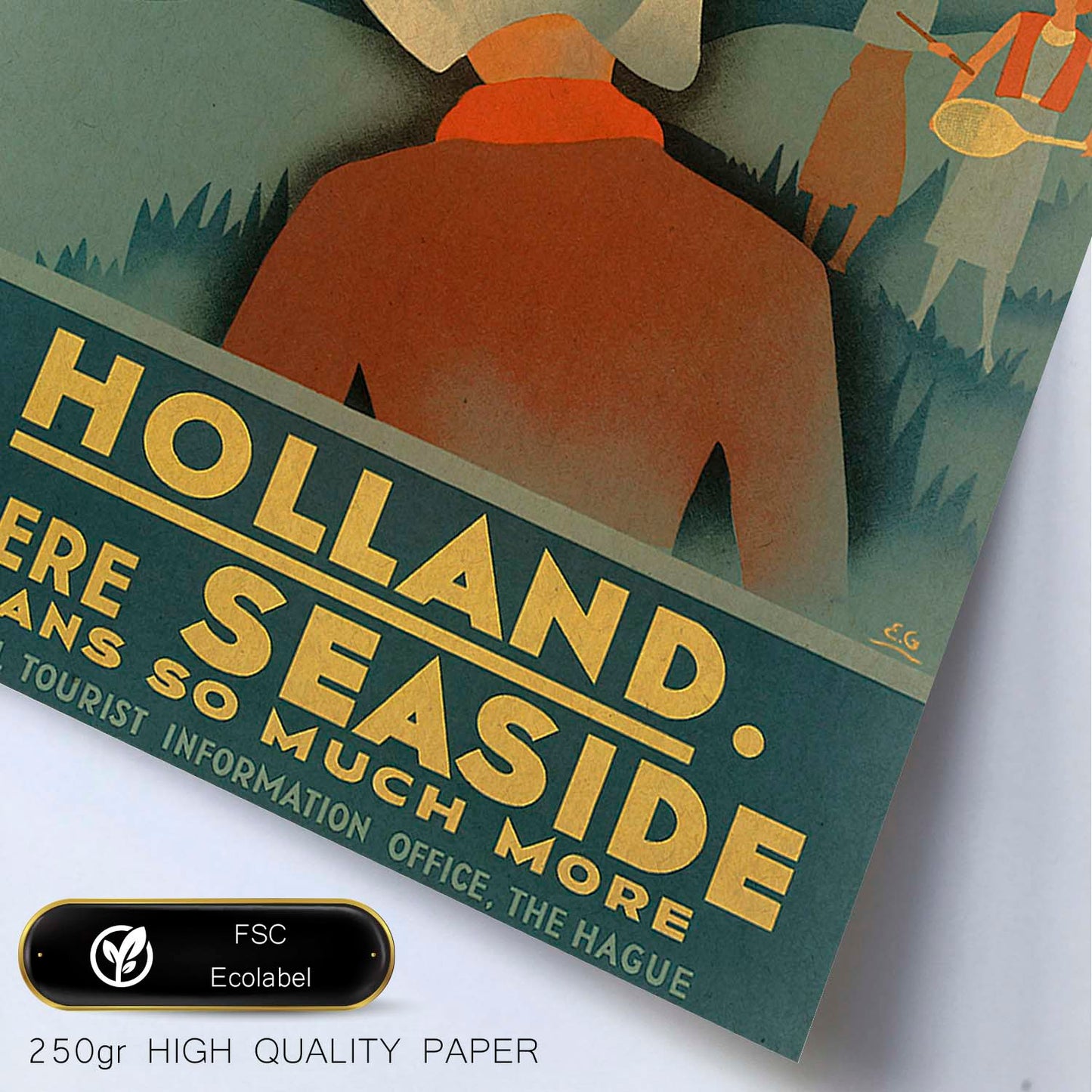 Poster vintage. Cartel vintage de Europa. Barcos en Holanda.-Artwork-Nacnic-Nacnic Estudio SL