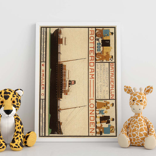 Poster vintage. Cartel vintage de Europa. Londres, Rotterdam.-Artwork-Nacnic-Nacnic Estudio SL