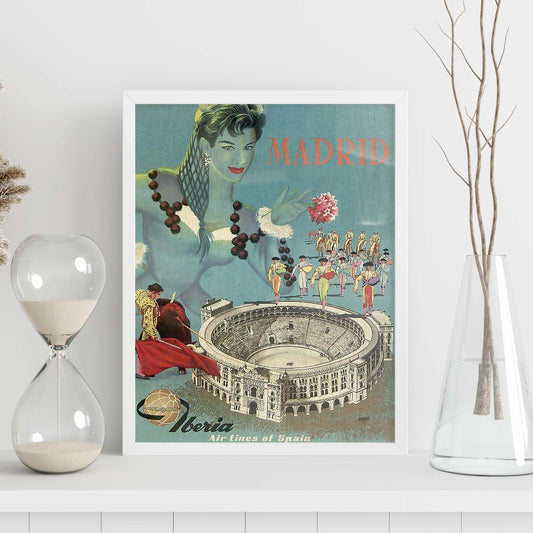 Poster vintage. Cartel vintage de Europa. Viaja a Madrid.-Artwork-Nacnic-Nacnic Estudio SL