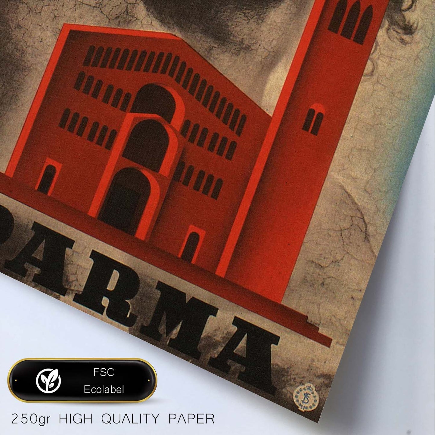 Poster vintage. Cartel vintage de Francia e Italia. Conoce Parma.-Artwork-Nacnic-Nacnic Estudio SL
