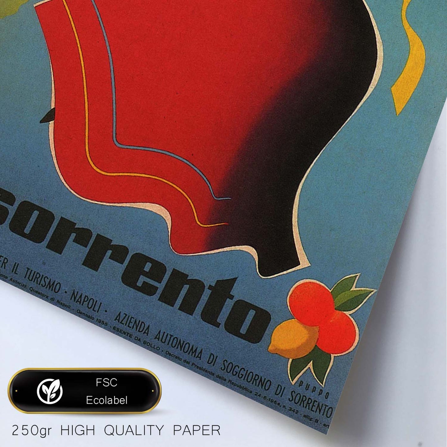 Poster vintage. Cartel vintage de Francia e Italia. Conoce Sorrento.-Artwork-Nacnic-Nacnic Estudio SL