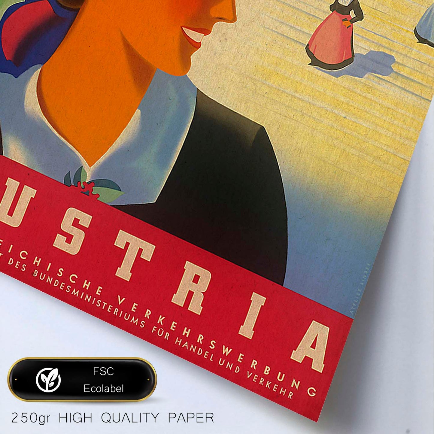 Poster vintage. Cartel vintage de montañas europeas. Viaje por Austria.-Artwork-Nacnic-Nacnic Estudio SL