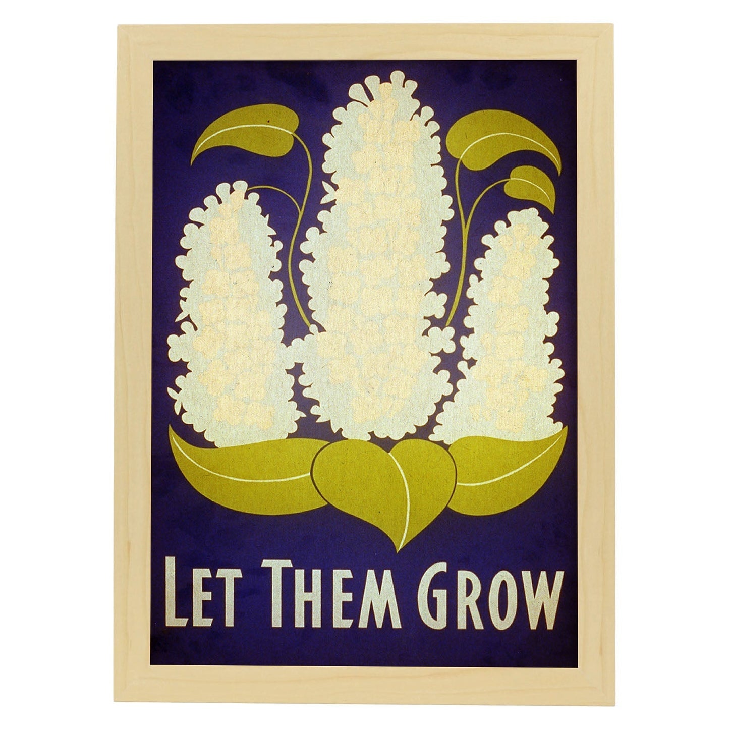 Poster vintage. Cartel vintage Dejalos crecer.-Artwork-Nacnic-A4-Marco Madera clara-Nacnic Estudio SL