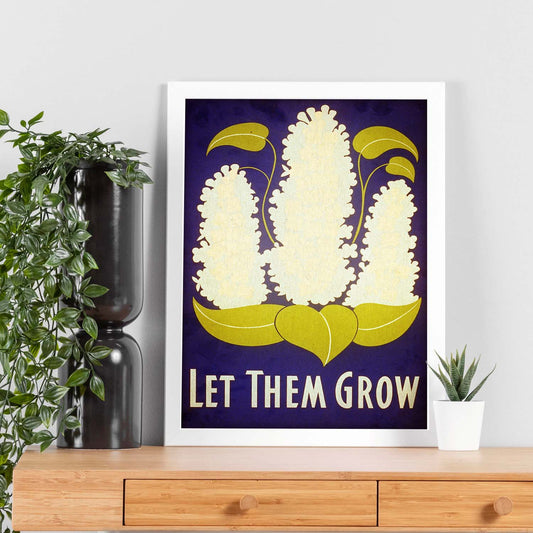 Poster vintage. Cartel vintage Dejalos crecer.-Artwork-Nacnic-Nacnic Estudio SL