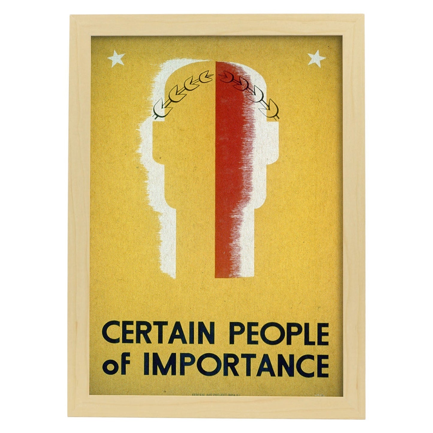 Poster vintage. Cartel vintage "Gente importante".-Artwork-Nacnic-A3-Marco Madera clara-Nacnic Estudio SL