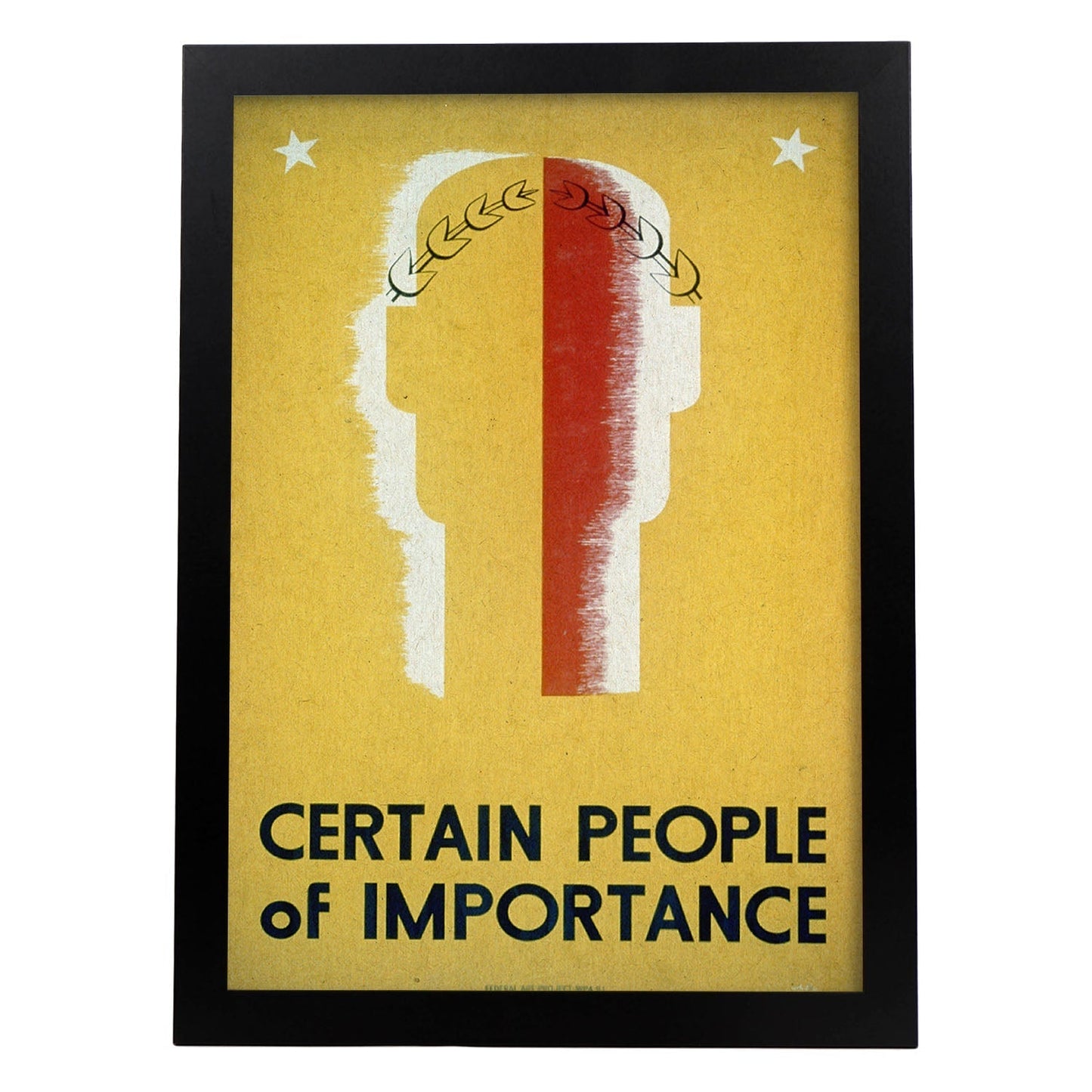 Poster vintage. Cartel vintage "Gente importante".-Artwork-Nacnic-A4-Marco Negro-Nacnic Estudio SL