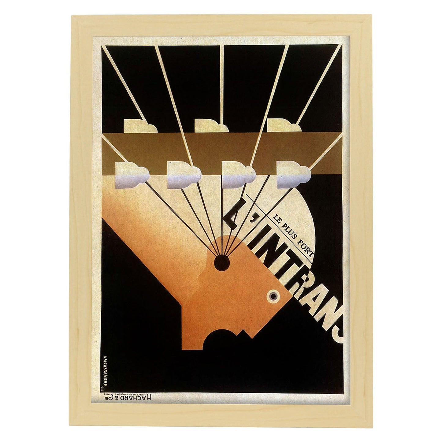 Poster vintage. Cartel vintage "L'intrans".-Artwork-Nacnic-A3-Marco Madera clara-Nacnic Estudio SL