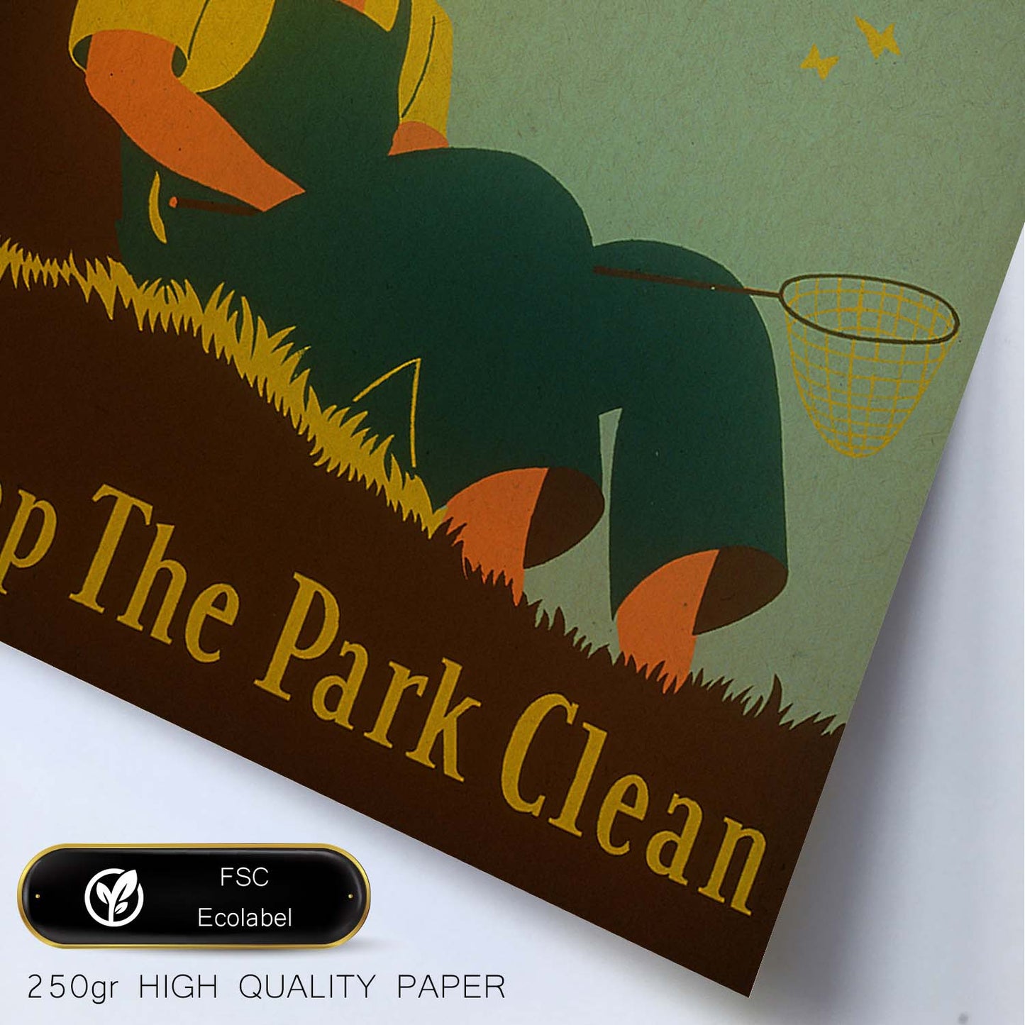 Poster vintage. Cartel vintage "Manten limpio el parque".-Artwork-Nacnic-Nacnic Estudio SL