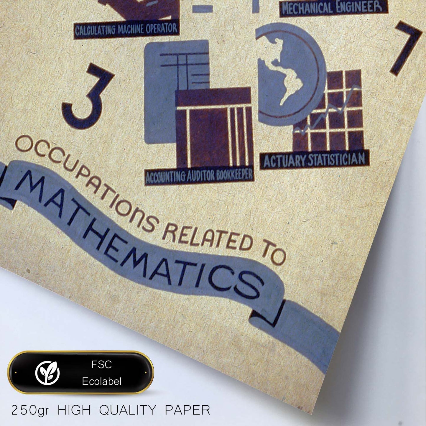 Poster vintage. Cartel vintage "Matemáticas".-Artwork-Nacnic-Nacnic Estudio SL