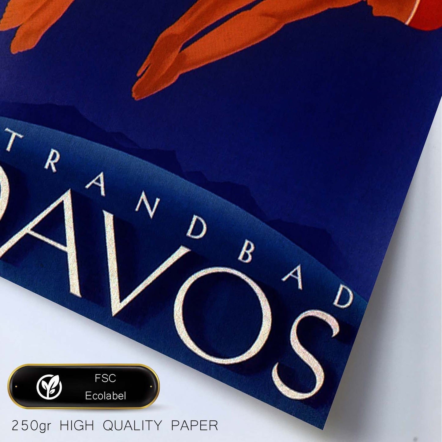 Poster vintage. Cartel vintage para la piscina publica de Strandbad Davos Lido.-Artwork-Nacnic-Nacnic Estudio SL