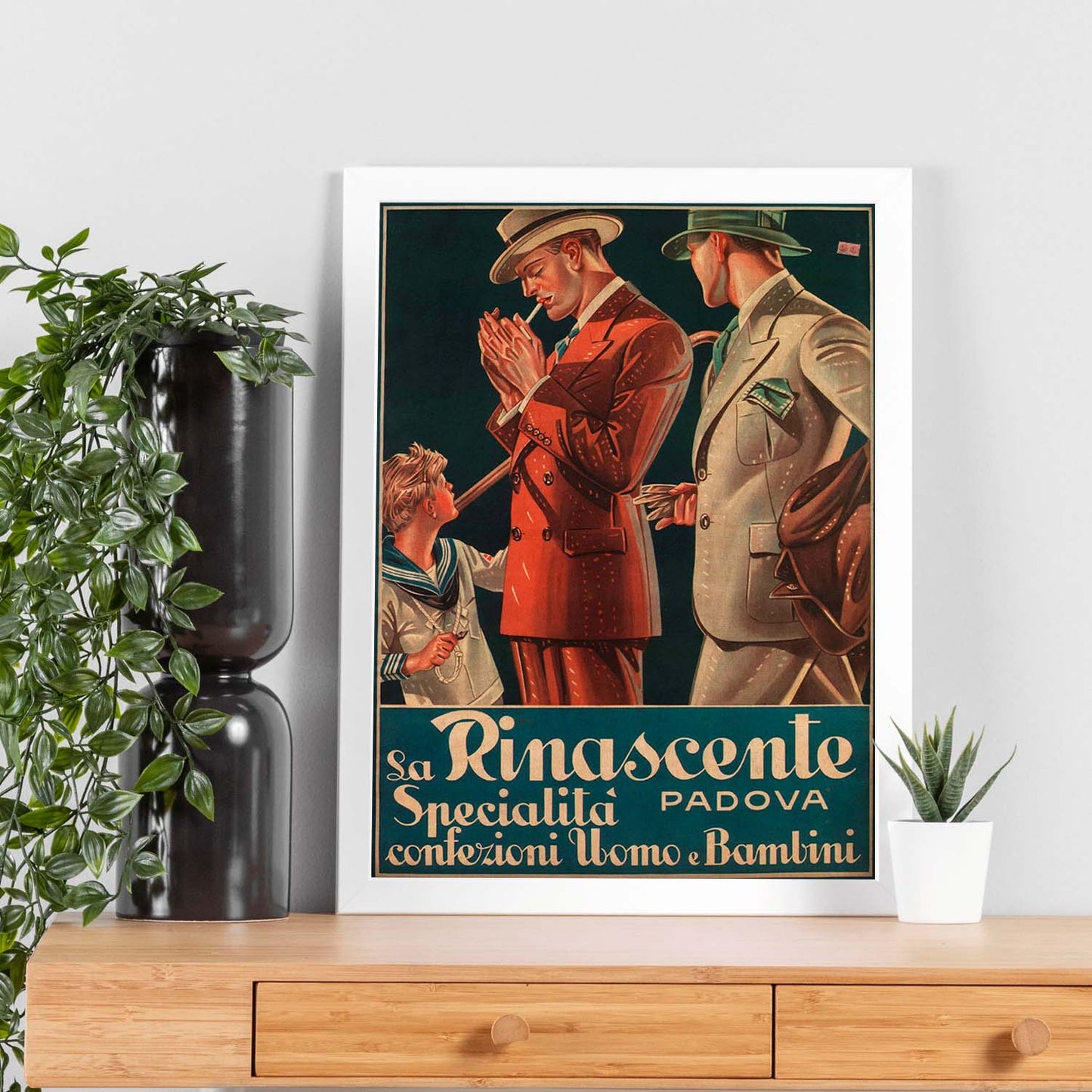 Poster vintage. Cartel vintage para La Rinascente, moda hombre y niño en Padova.-Artwork-Nacnic-Nacnic Estudio SL