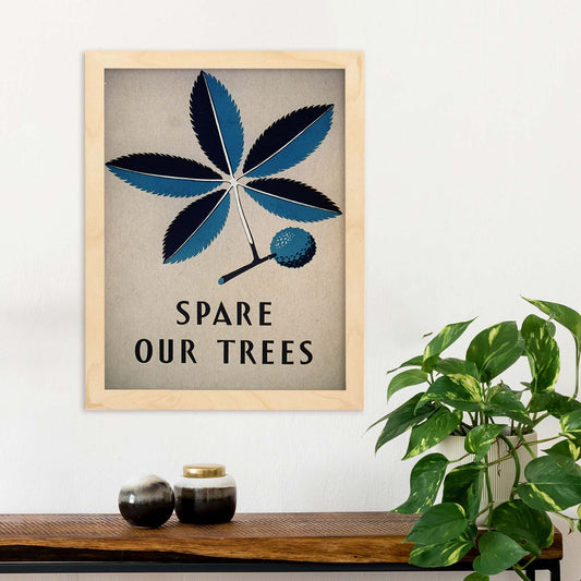 Poster vintage. Cartel vintage Spare our trees Ohio de 1938.-Artwork-Nacnic-Nacnic Estudio SL