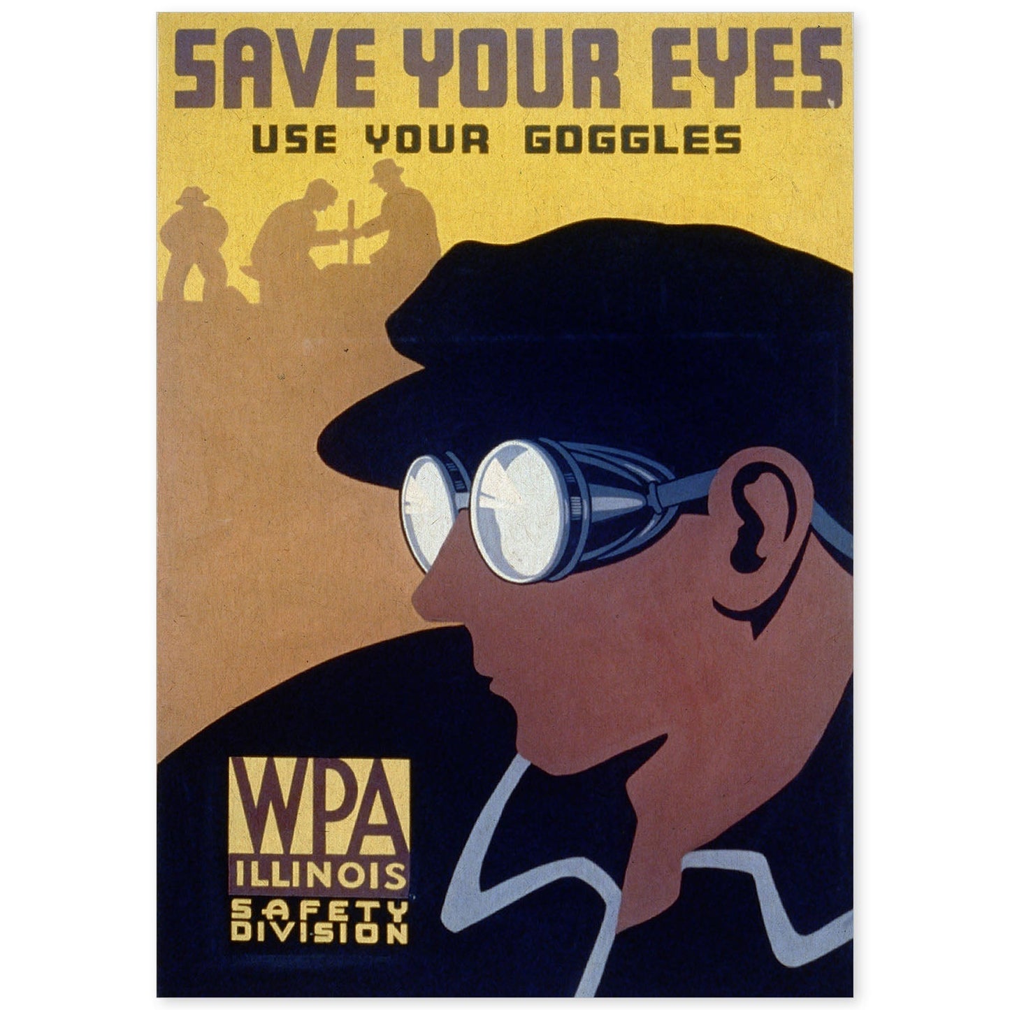 Poster vintage. Cartel vintage " trabaja con cuidado" Usa tus gafas.-Artwork-Nacnic-A4-Sin marco-Nacnic Estudio SL