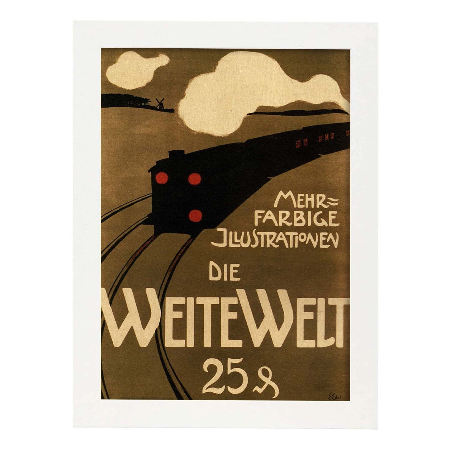 Poster vintage. Cartel vintage "Tren aleman".-Artwork-Nacnic-A4-Marco Blanco-Nacnic Estudio SL