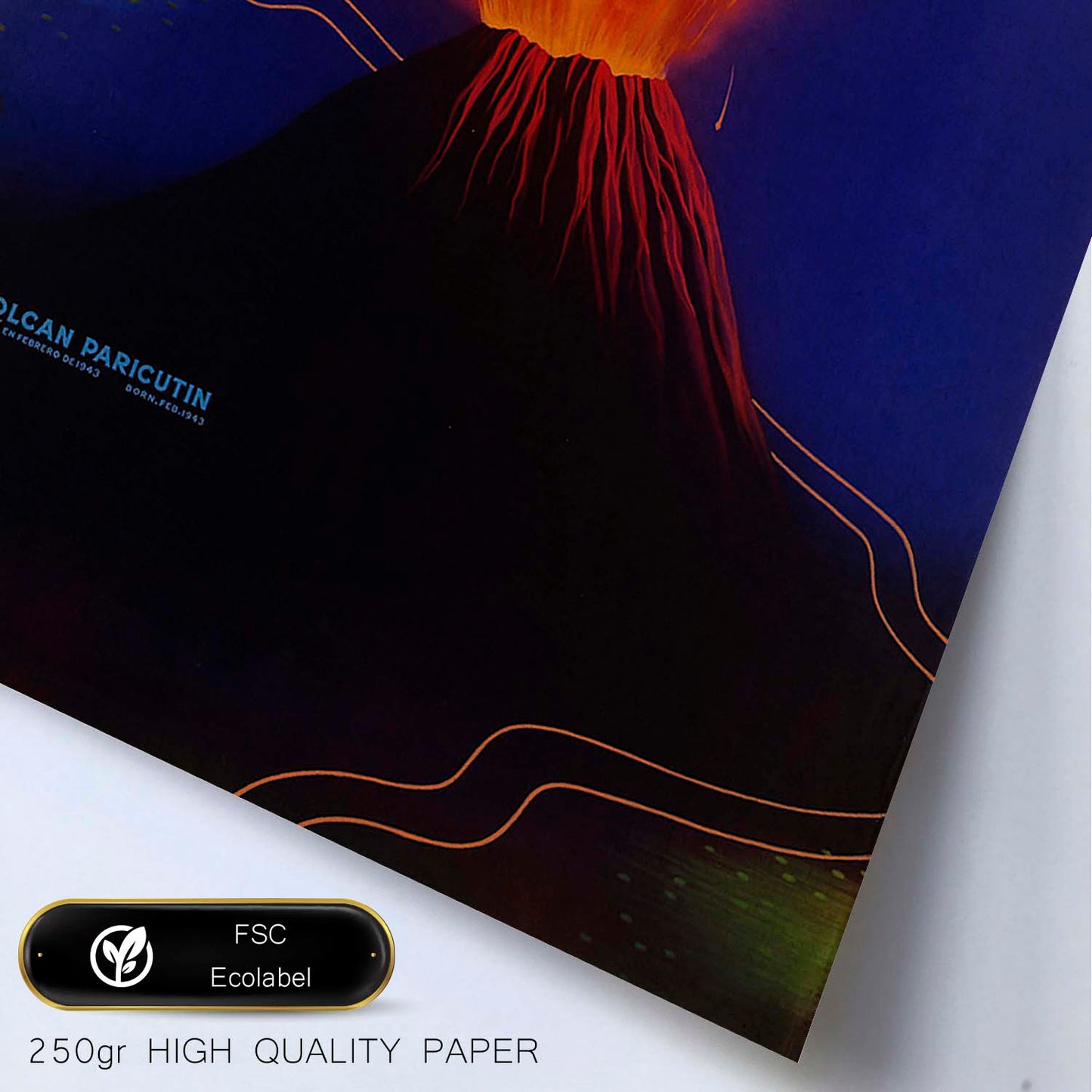Poster vintage. Cartel vintage Volcan de Mexico.-Artwork-Nacnic-Nacnic Estudio SL