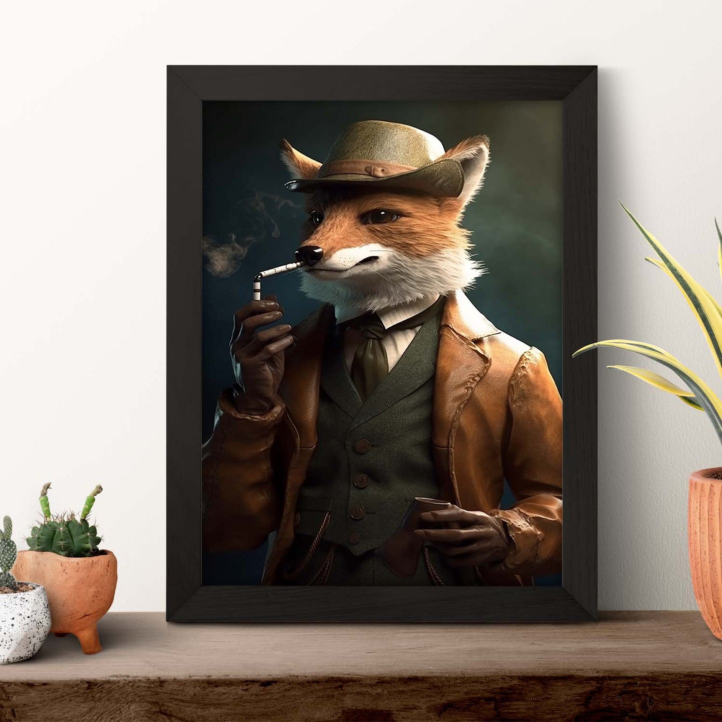 Póster de "Zorro con traje y pipa"