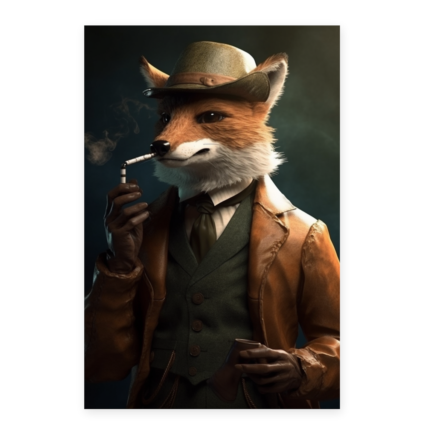 Póster de "Zorro con traje y pipa"
