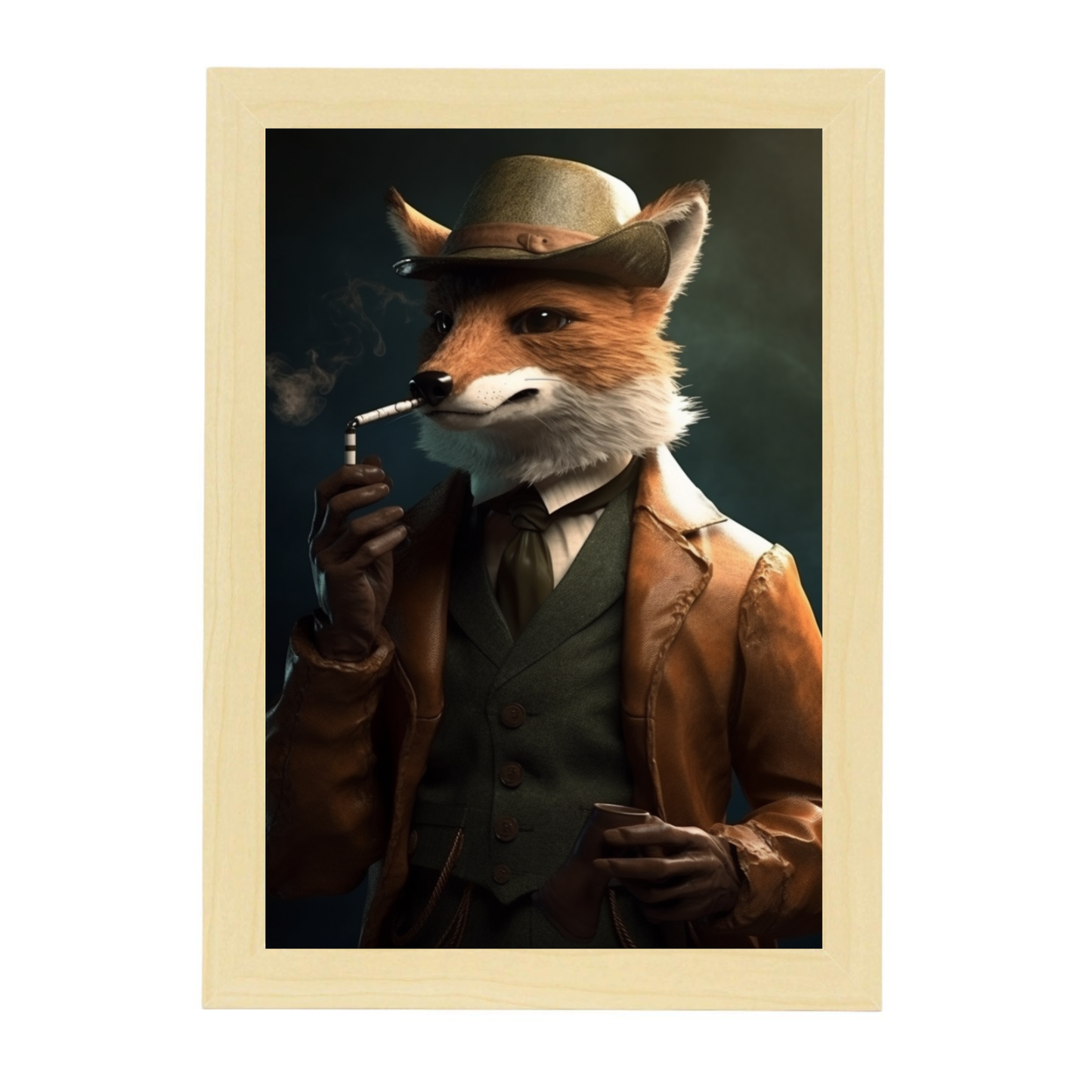 Póster de "Zorro con traje y pipa"