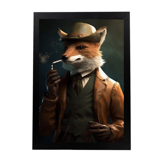 Póster de "Zorro con traje y pipa"