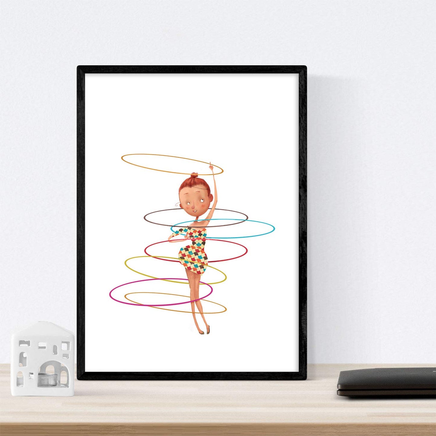 Posters con ilustraciones del circo. Leon Acobata Mago y contorsionistas.-Artwork-Nacnic-Nacnic Estudio SL
