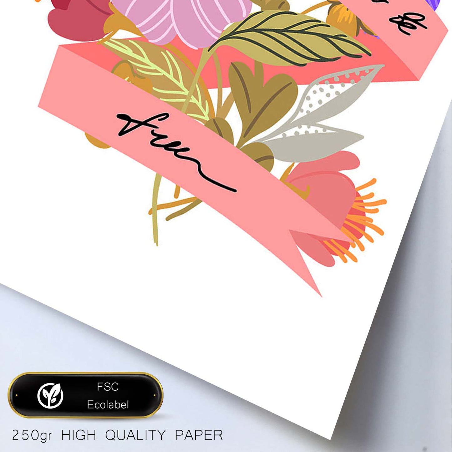 Posters con mensajes felices ilustrados. Lámina de decoración 'Be Free' con frases motivadoras y llenas de energia.-Artwork-Nacnic-Nacnic Estudio SL